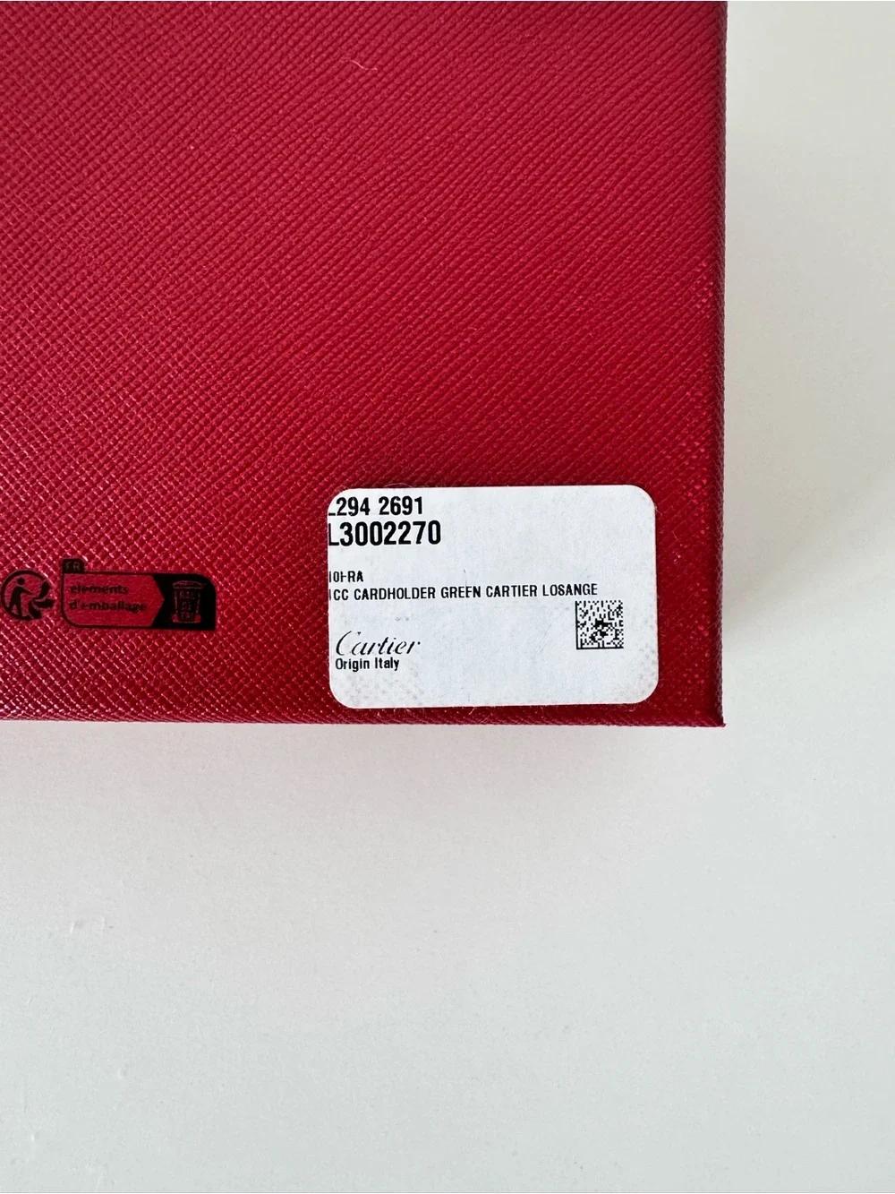 Cartier Losange, 4 Credit Card Holder in Green Grained Calfskin, Leather
